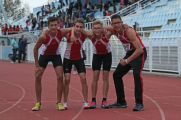 Kadeti AK Međimurje nakon osvojenog 3. mjesta u štafeti 4 x 100 m